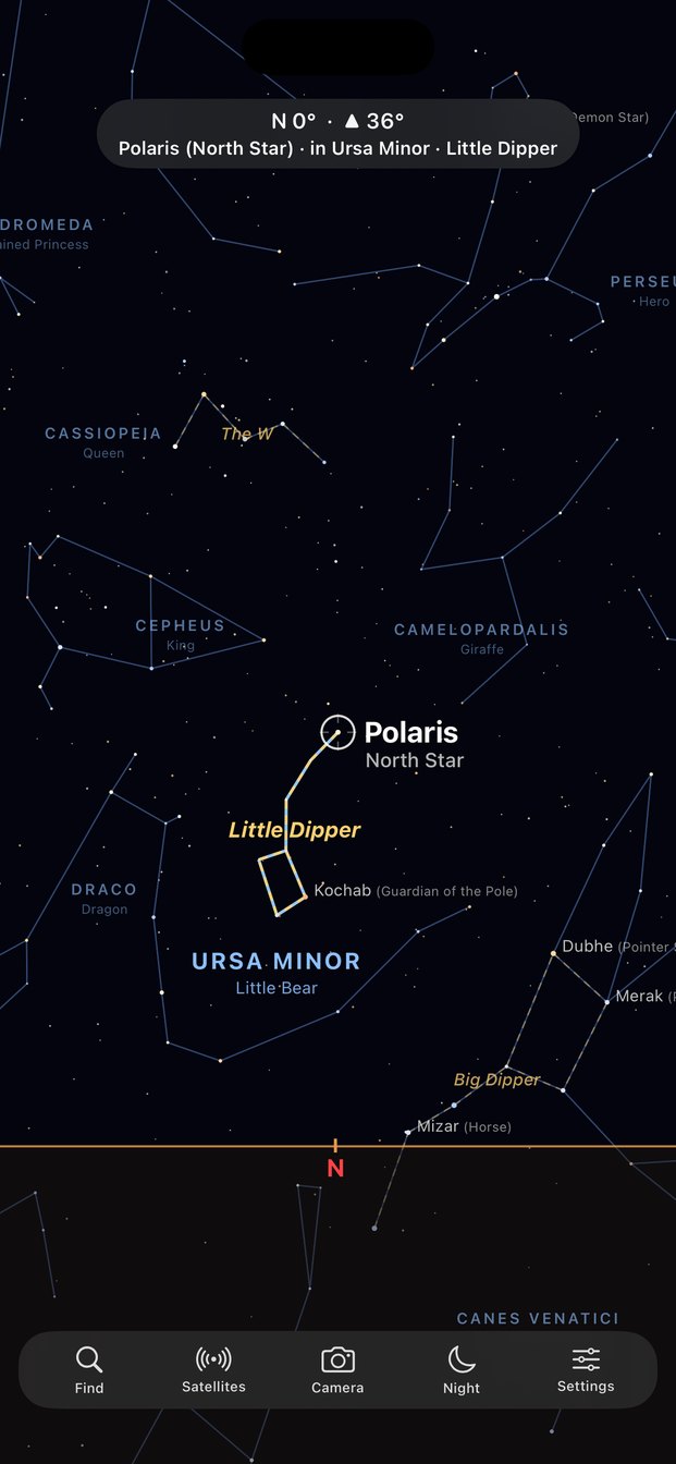 StarGazer Terrestrial showing Polaris, the North Star, in the Little Dipper